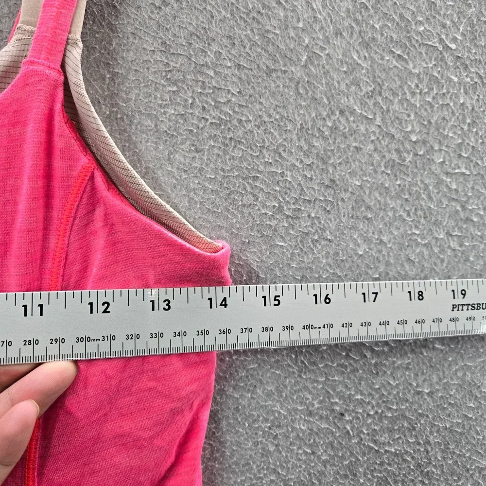 Lululemon Women Activewear Tank Top 6 Pink Run For Gold Built in‎ Bra Sleeveless